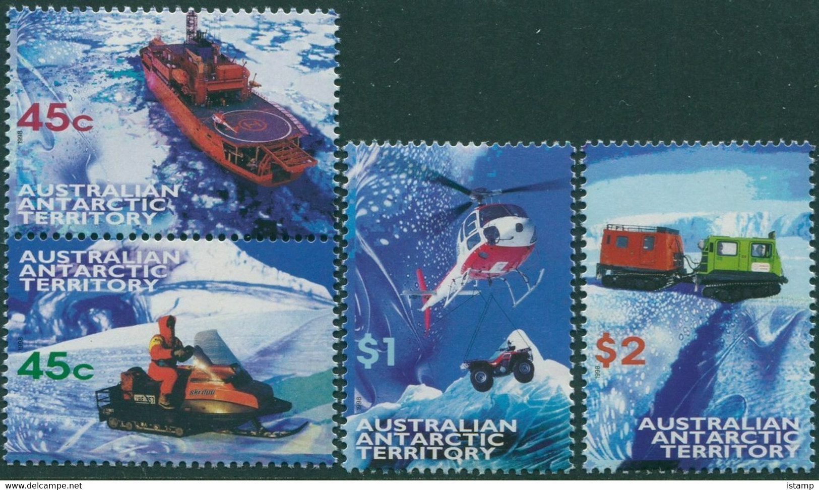 ⭕1998 - Australian Antarctic Territory TRANSPORT - Set 4 Stamps MNH⭕ - Other Means Of Transport