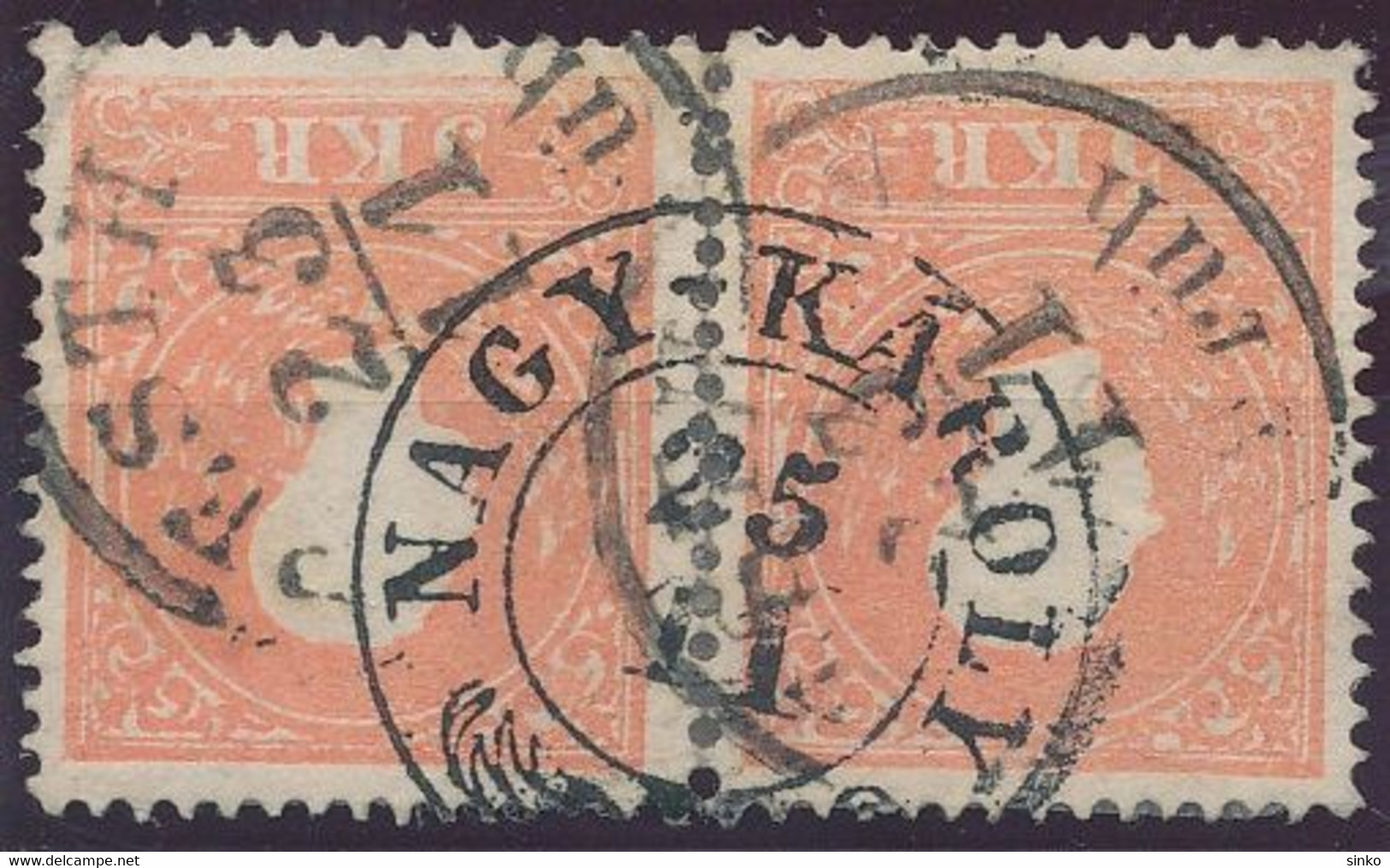 1858. Typography With Embossed Printing 5kr Stamps, NAGY-KAROLY - ...-1867 Préphilatélie