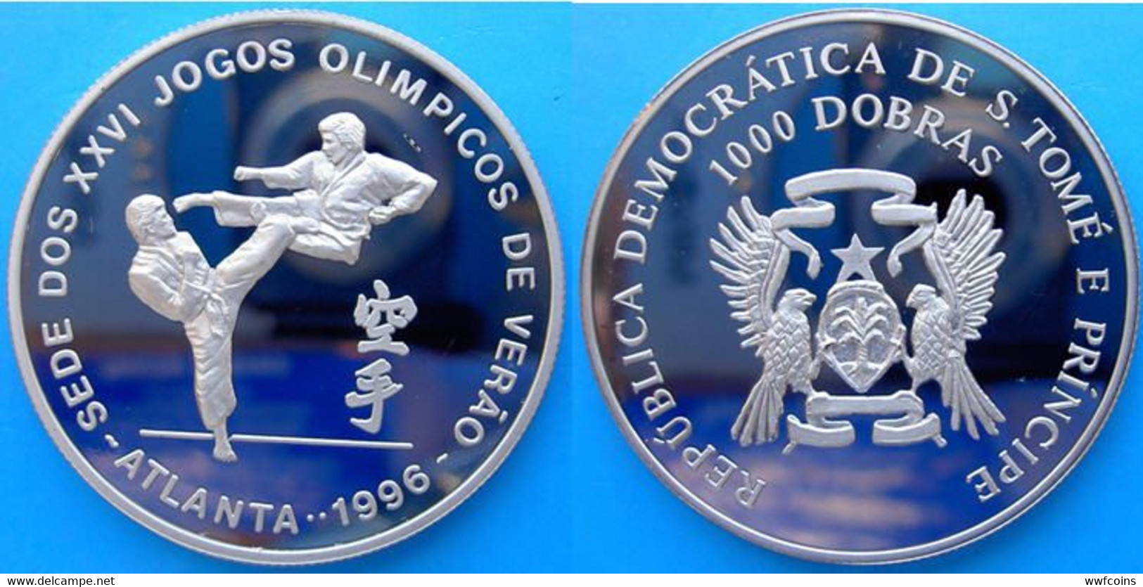 SAINT THOMAS & PRINCE 12X1000 D 1996 CU-NI PROOF BRUNITE VERY RARE ATLANTA OLYMPIC GAMES MINTAGE 1000PCS UNC. - Sao Tome And Principe