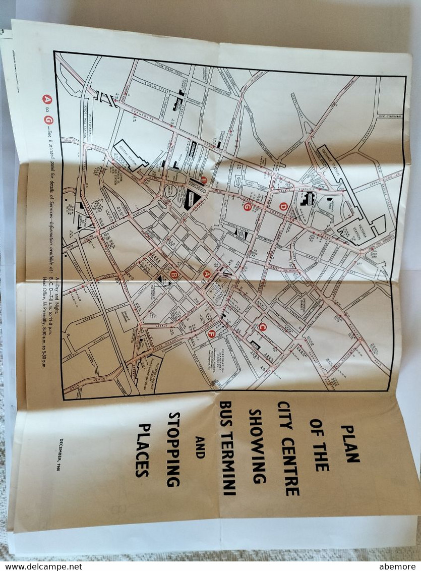 Plan Des Transports Publics De Manchester, 1960 / Map Of Manchester Corporation Transport Services, 1960 - Europe