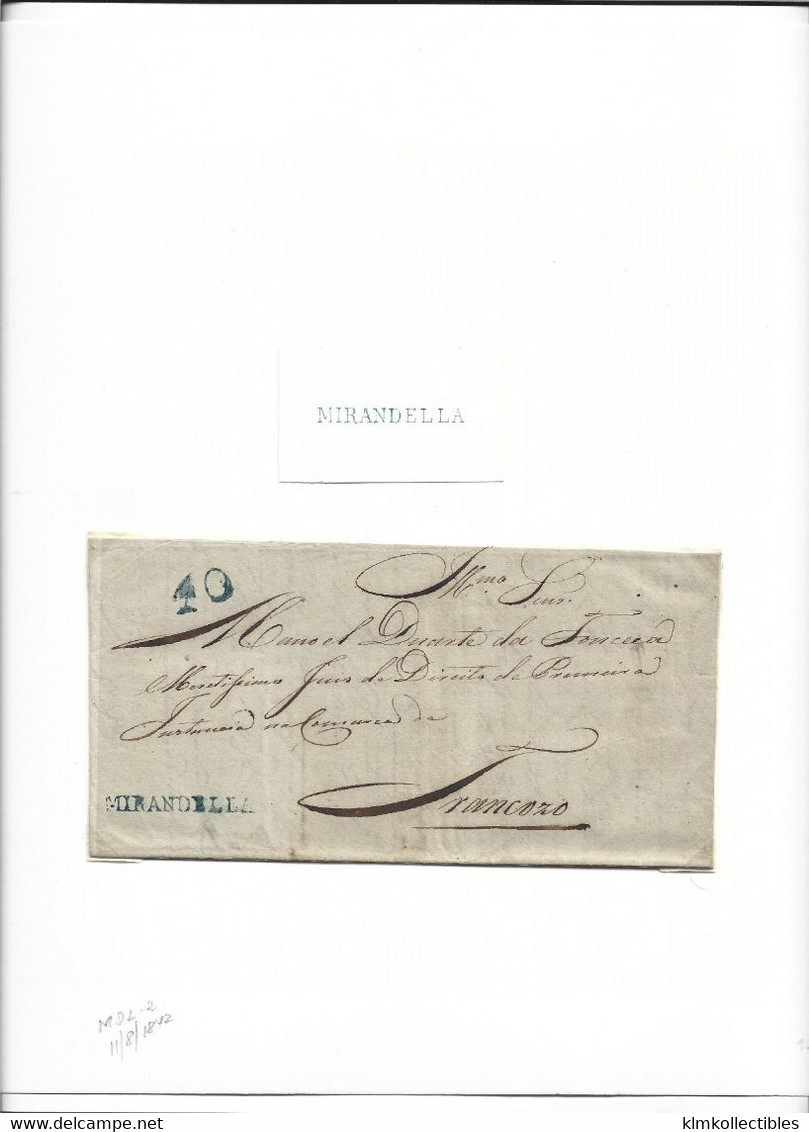 PORTUGAL PORTUGUESA - SUPERB COLLECTION OF PREPHILTELIC LETTERS ON ALBUM PAGES - SOME RARE EXAMPES SEE ALL PHOTOS