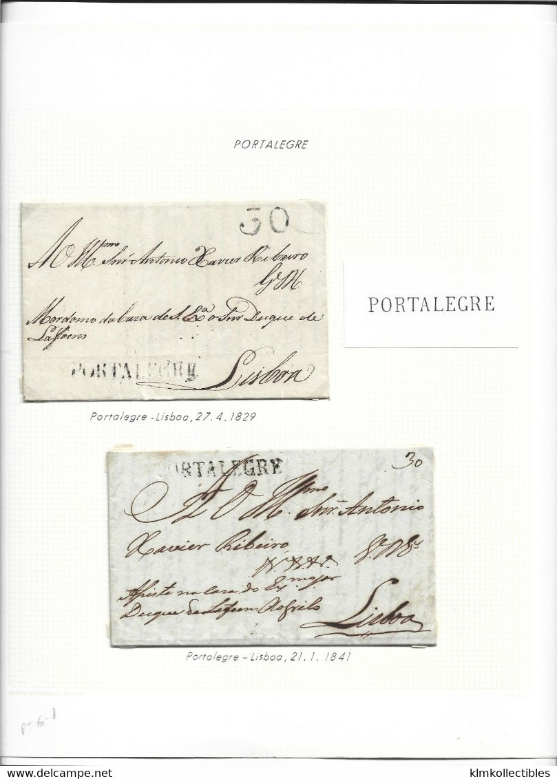 PORTUGAL PORTUGUESA - SUPERB COLLECTION OF PREPHILTELIC LETTERS ON ALBUM PAGES - SOME RARE EXAMPES SEE ALL PHOTOS