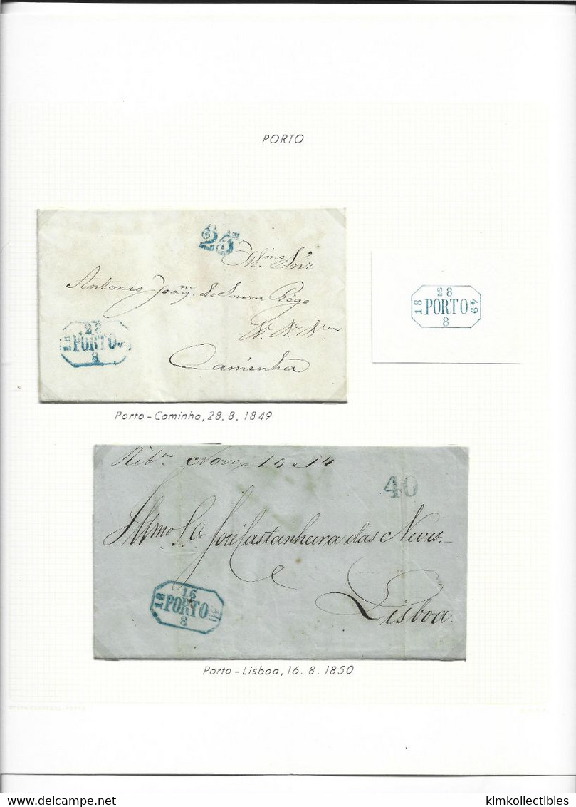 PORTUGAL PORTUGUESA - SUPERB COLLECTION OF PREPHILTELIC LETTERS ON ALBUM PAGES - SOME RARE EXAMPES SEE ALL PHOTOS