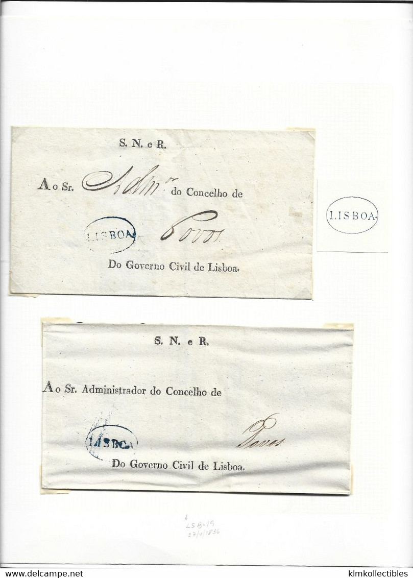 PORTUGAL PORTUGUESA - SUPERB COLLECTION OF PREPHILTELIC LETTERS ON ALBUM PAGES - SOME RARE EXAMPES SEE ALL PHOTOS