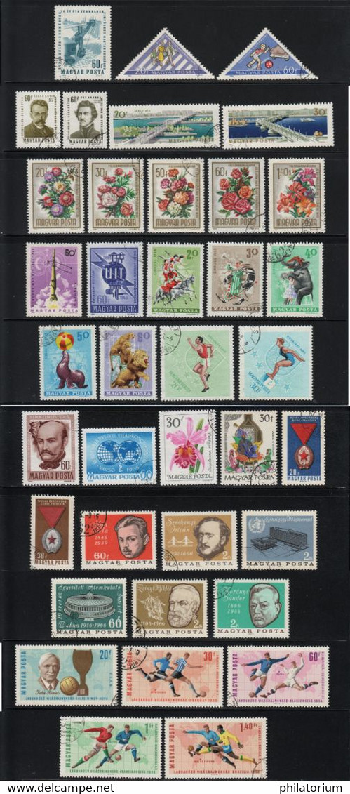 Hongrie, 410 timbres différents oblitérés, Magyarország, Hungary,