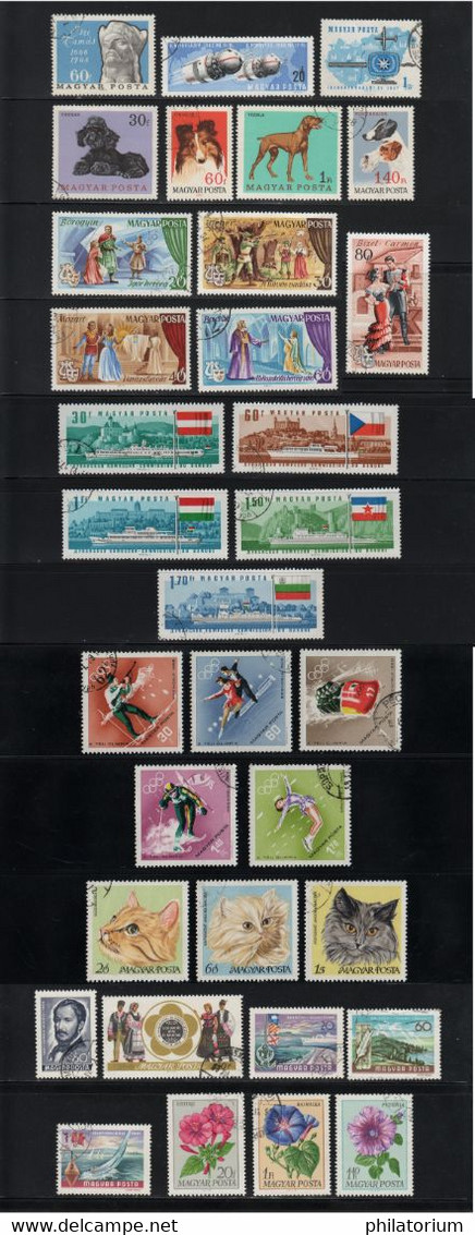 Hongrie, 410 timbres différents oblitérés, Magyarország, Hungary,