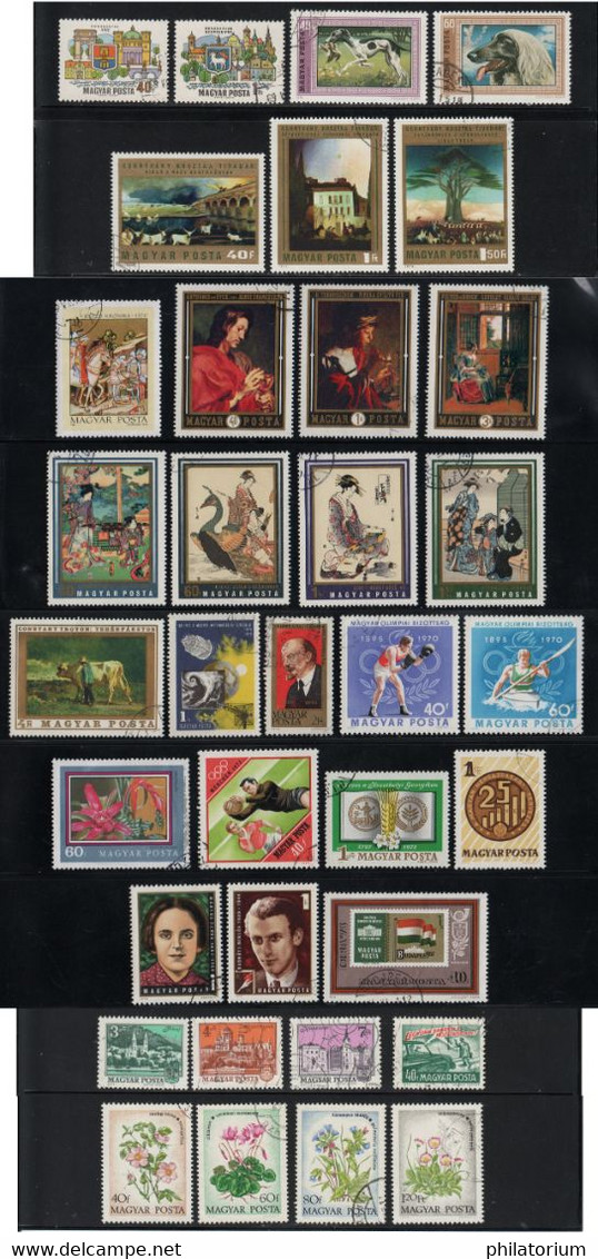 Hongrie, 410 timbres différents oblitérés, Magyarország, Hungary,