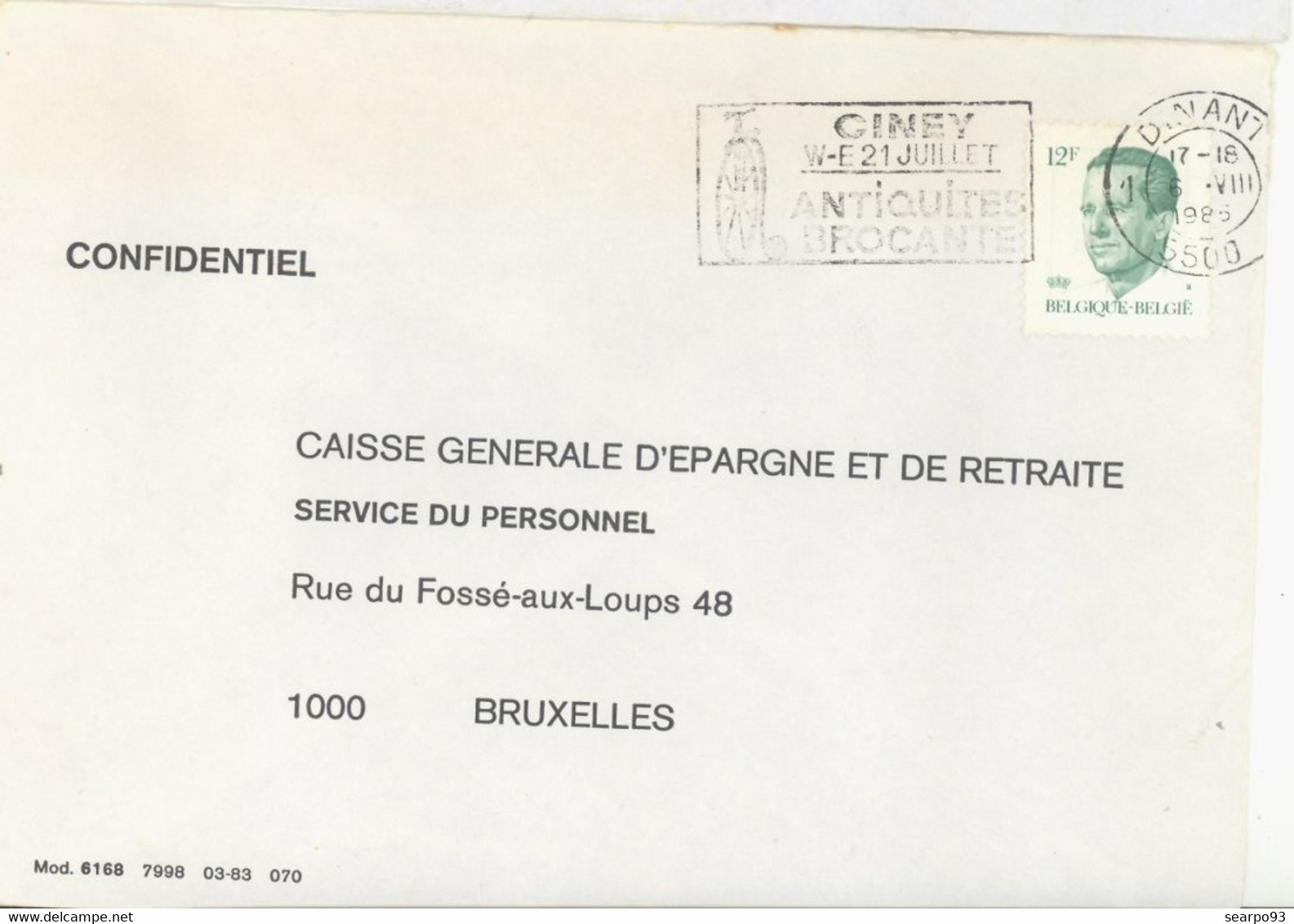 BELGIUM. POSTMARK. ANTIQUES FAIR. DINANT. - Autres & Non Classés