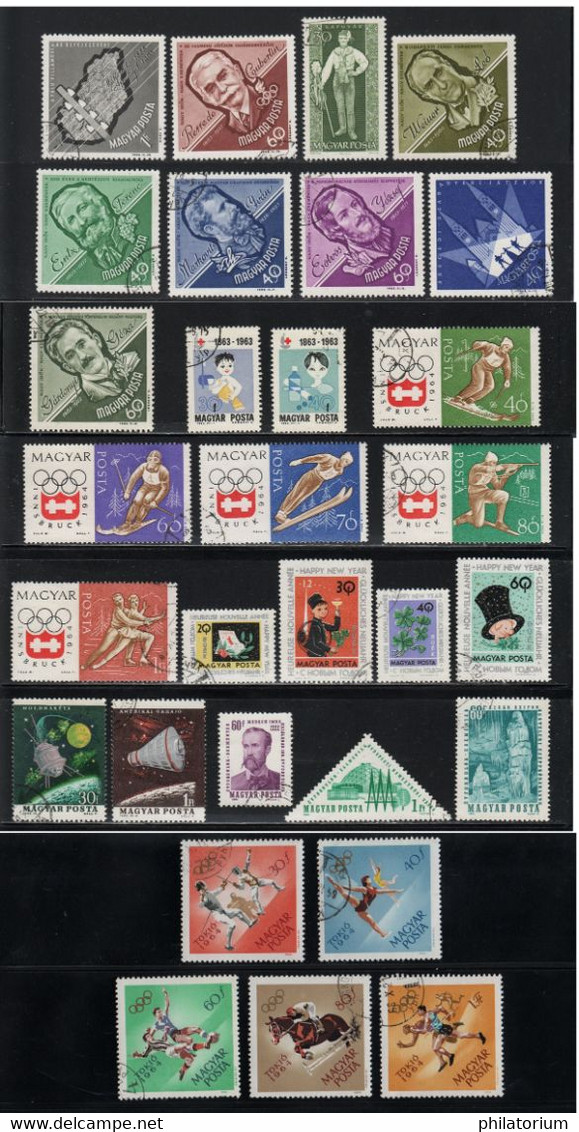 Hongrie, 440 timbres différents oblitérés, Magyarország, Hungary,