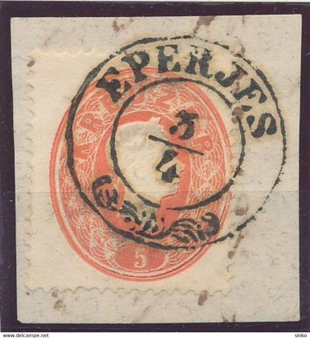 1861. Typography With Embossed Printing 5kr Stamp, EPERJES - ...-1867 Prephilately