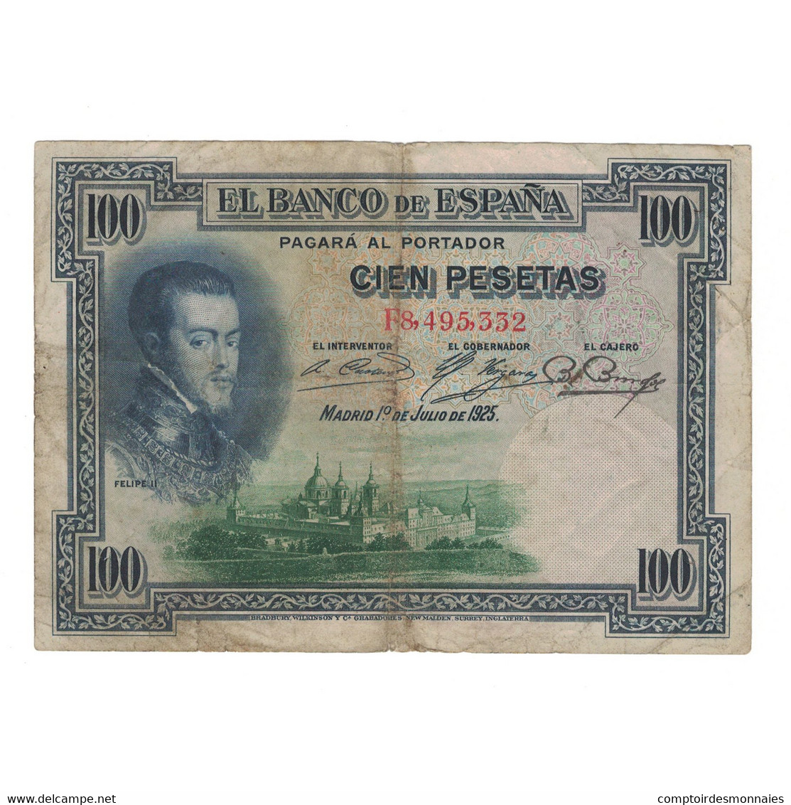 Billet, Espagne, 100 Pesetas, 1925, 1925-07-01, KM:69c, B - 100 Peseten