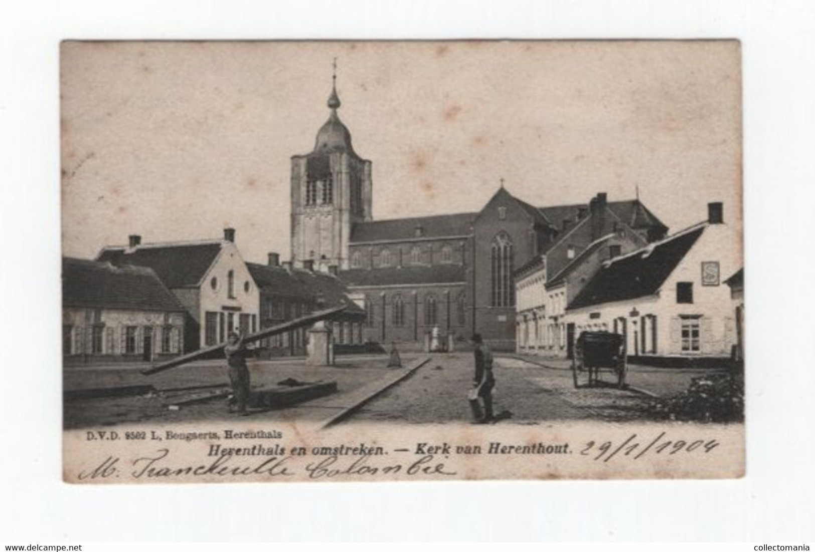 1 Oude POSTKAART Herentals Herenthout  Kerk   Uitgever D.V.D. - Herenthout