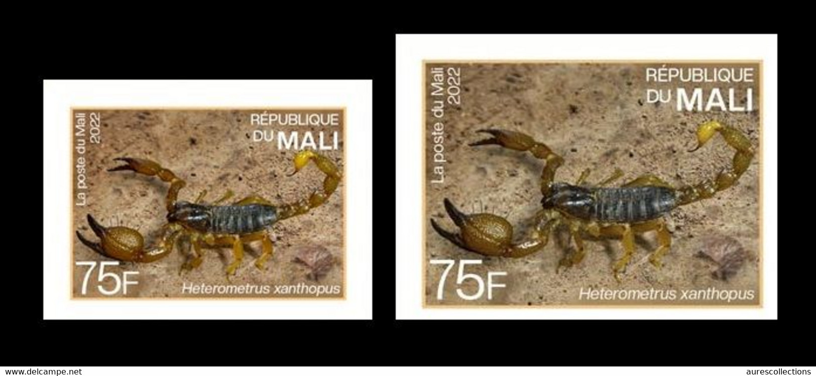 MALI 2022 - IMPERF SET 2V - INDIA ENDEMIC FAUNA - SCORPIONS SCORPION - RARE MNH - Spiders