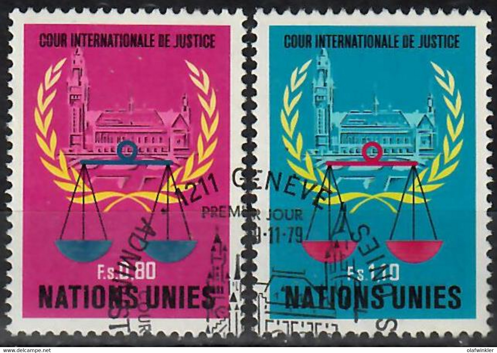 1979 Cour Internationale De Justice Zum 87-88 / Mi 86-87 / Sc 87-88 / YT 86-87 Oblitéré / Gestempelt /used [zro] - Gebruikt