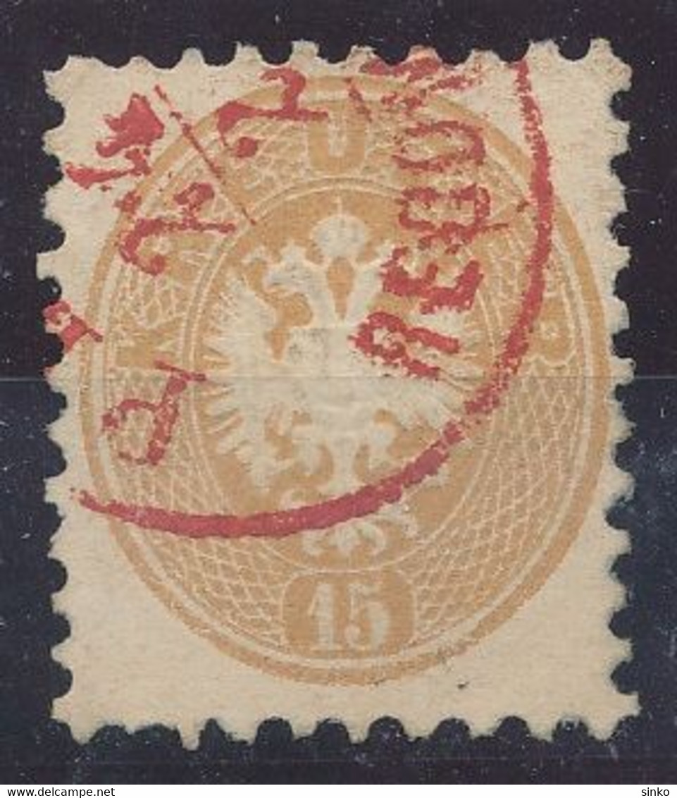 1864. Typography With Embossed Printing 15kr Stamp, PEST/RECOMMANDIRT - ...-1867 Prefilatelia