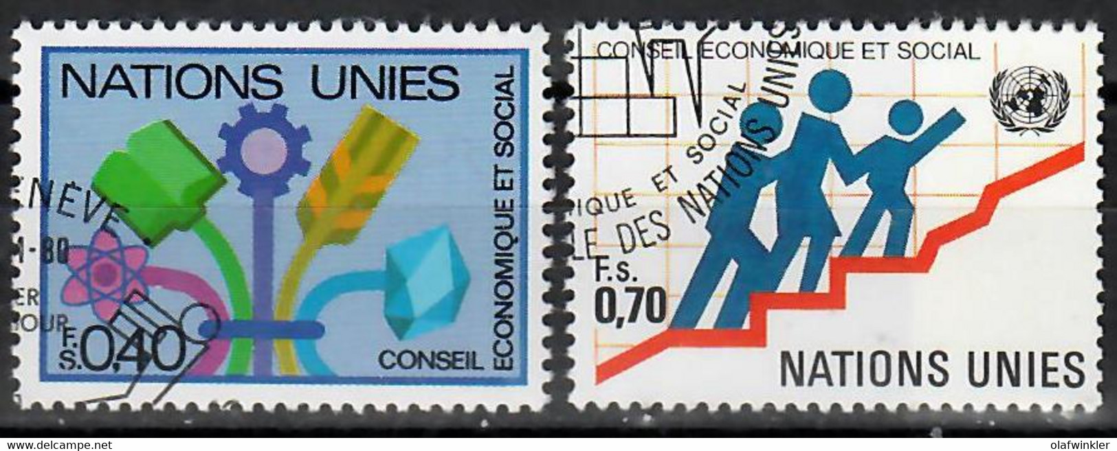 1980 Conseil économique Et Social Zum 96-97 / Mi 94-95 / Sc 96-97 / YT 94-95 Oblitéré / Gestempelt /used [zro] - Usati