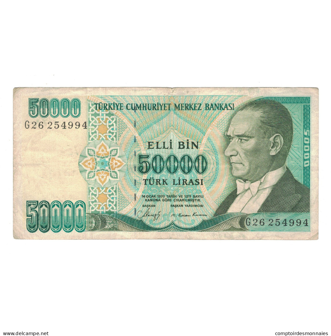 Billet, Turquie, 50,000 Lira, KM:204, TTB - Turquie