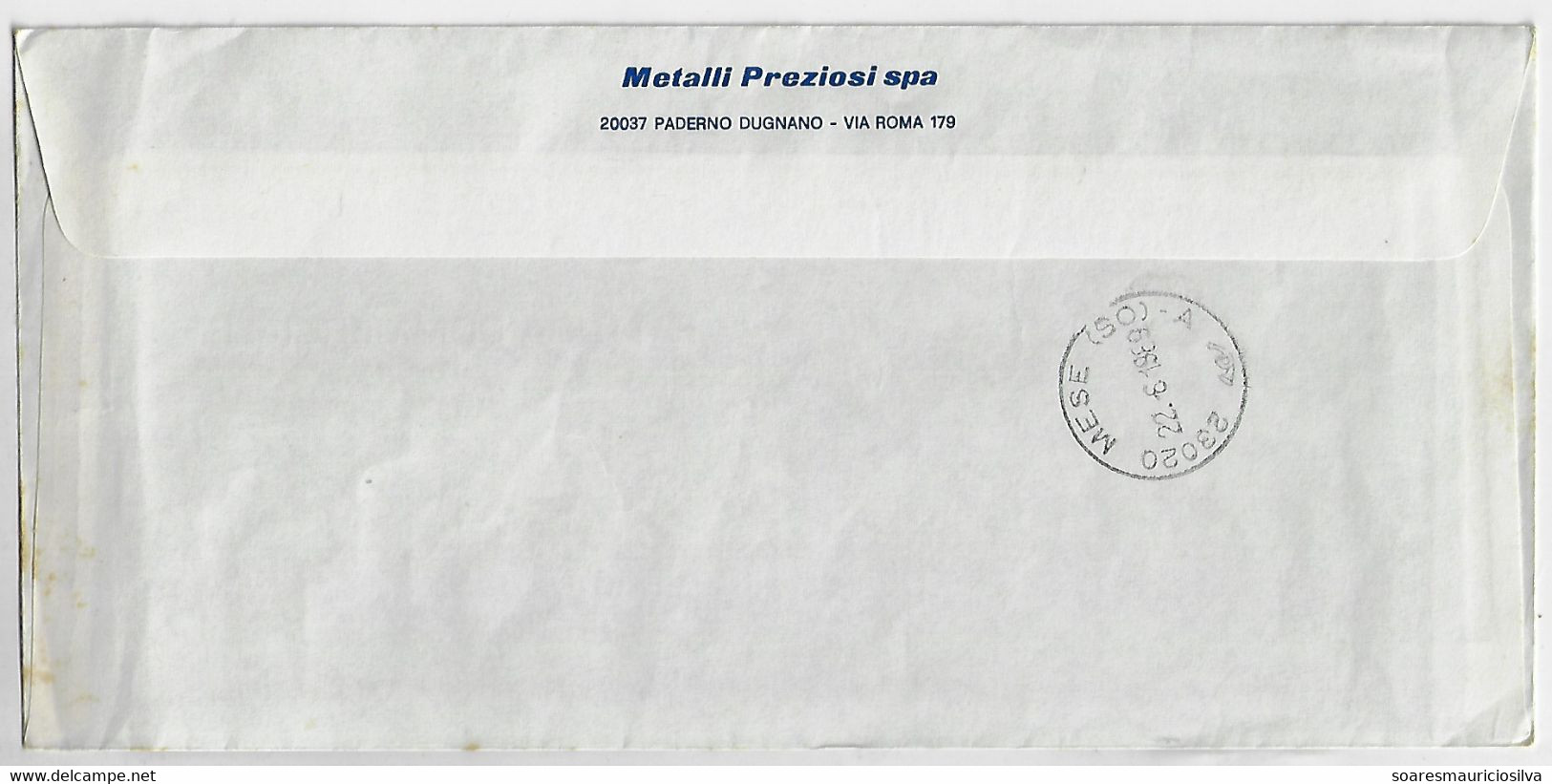 Italy 1989 Cover Paderno Dugnano To Mese Meter Stamp Neopost Model EFM7 Slogan Precious Metal Electronic Sorting Mark - Minéraux