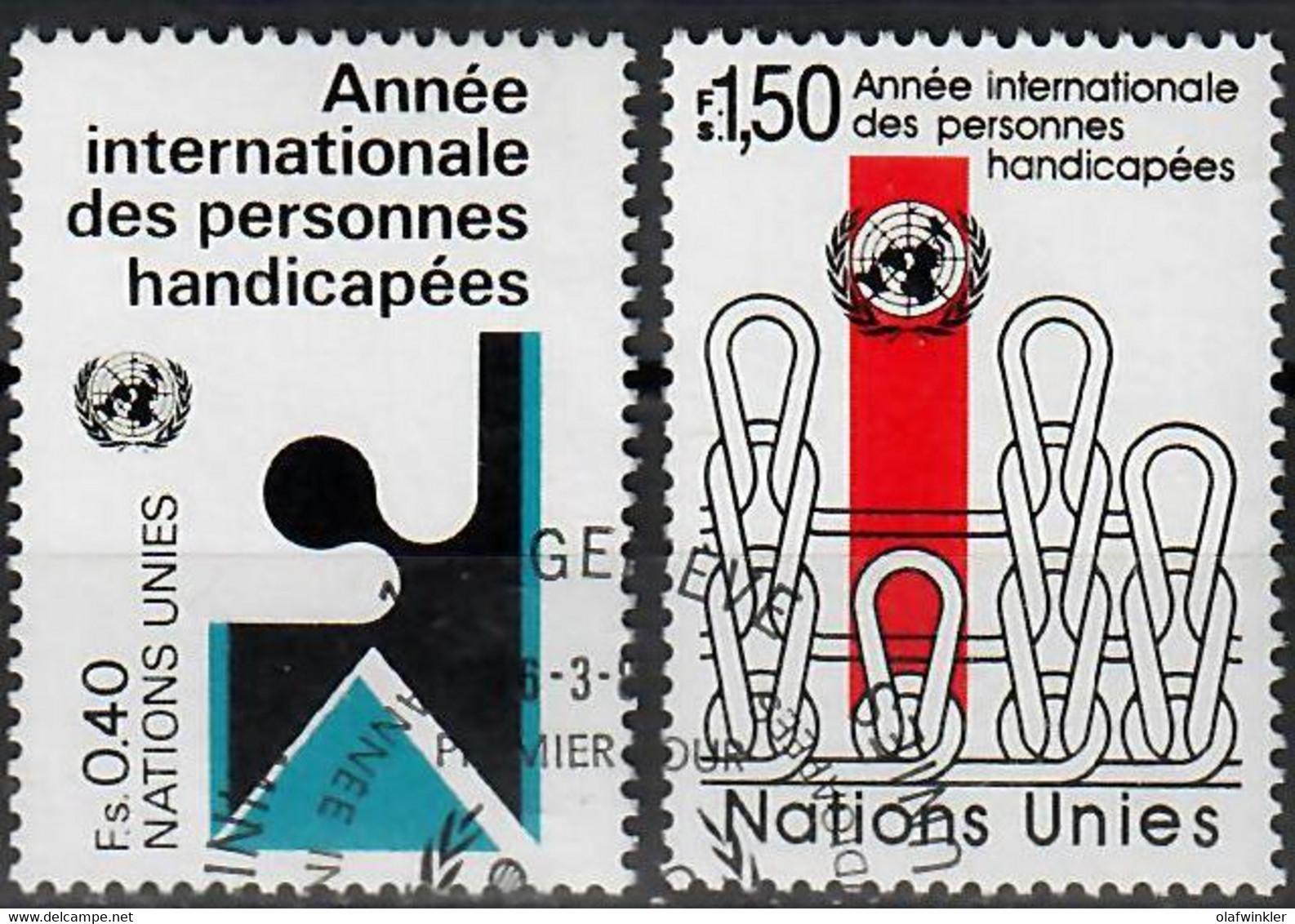 1981 Année Internationale Des Personnes Handicapées Zum 99-100 / Mi 97-98 / Sc 99-100 / YT 97-98 Obl / Gest /used [zro] - Oblitérés