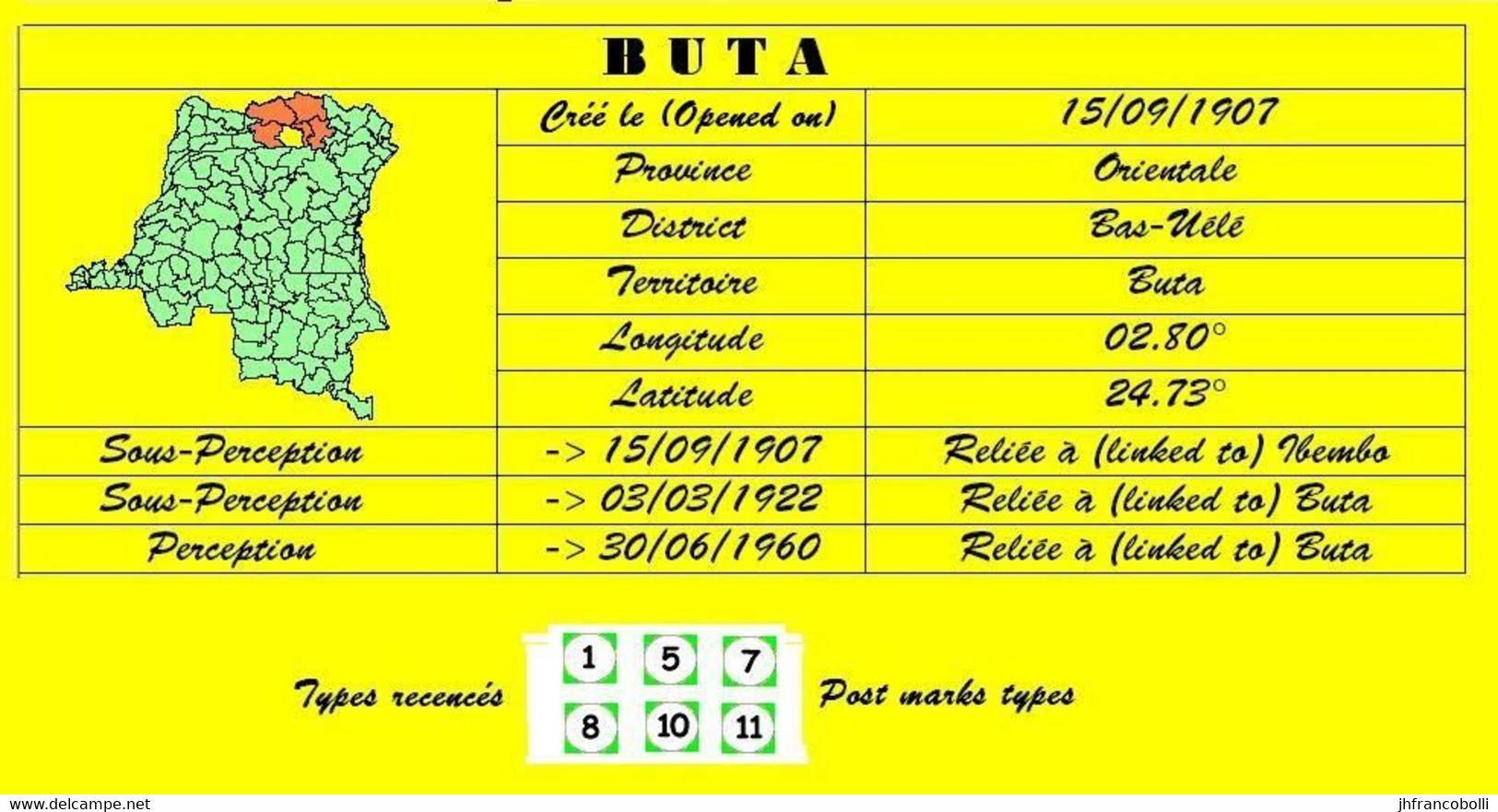 1928/38 BUTA BELGIAN CONGO / CONGO BELGE CANCEL STUDY [B] SELECTION COB 136+176+175 (x 3 STAMPS) TYPE 7A1- - Plaatfouten En Curiosa