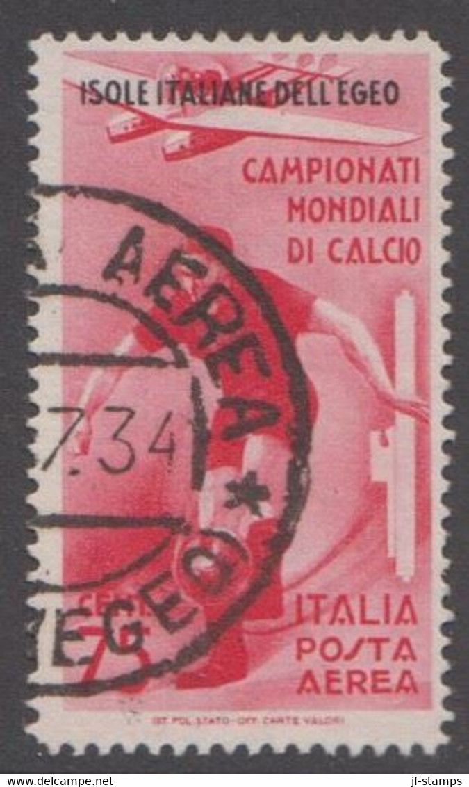 1934. Football World Cup In Italy. 75 C. Overprinted ISOLE ITALIANE DELL' EGEO.  (Michel 143) - JF141048 - Egée