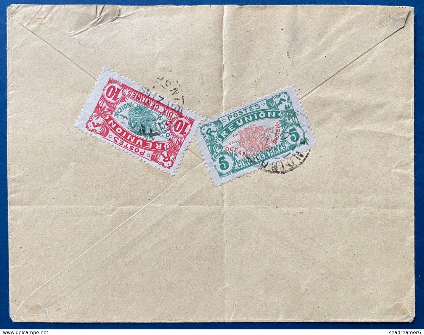 Lettre N°59 & 60 Au Verso Oblitérés De St Denis Pour PARIS Taxé à 20c Taxe Duval N°31 Obl Triangle De Taxe - Storia Postale