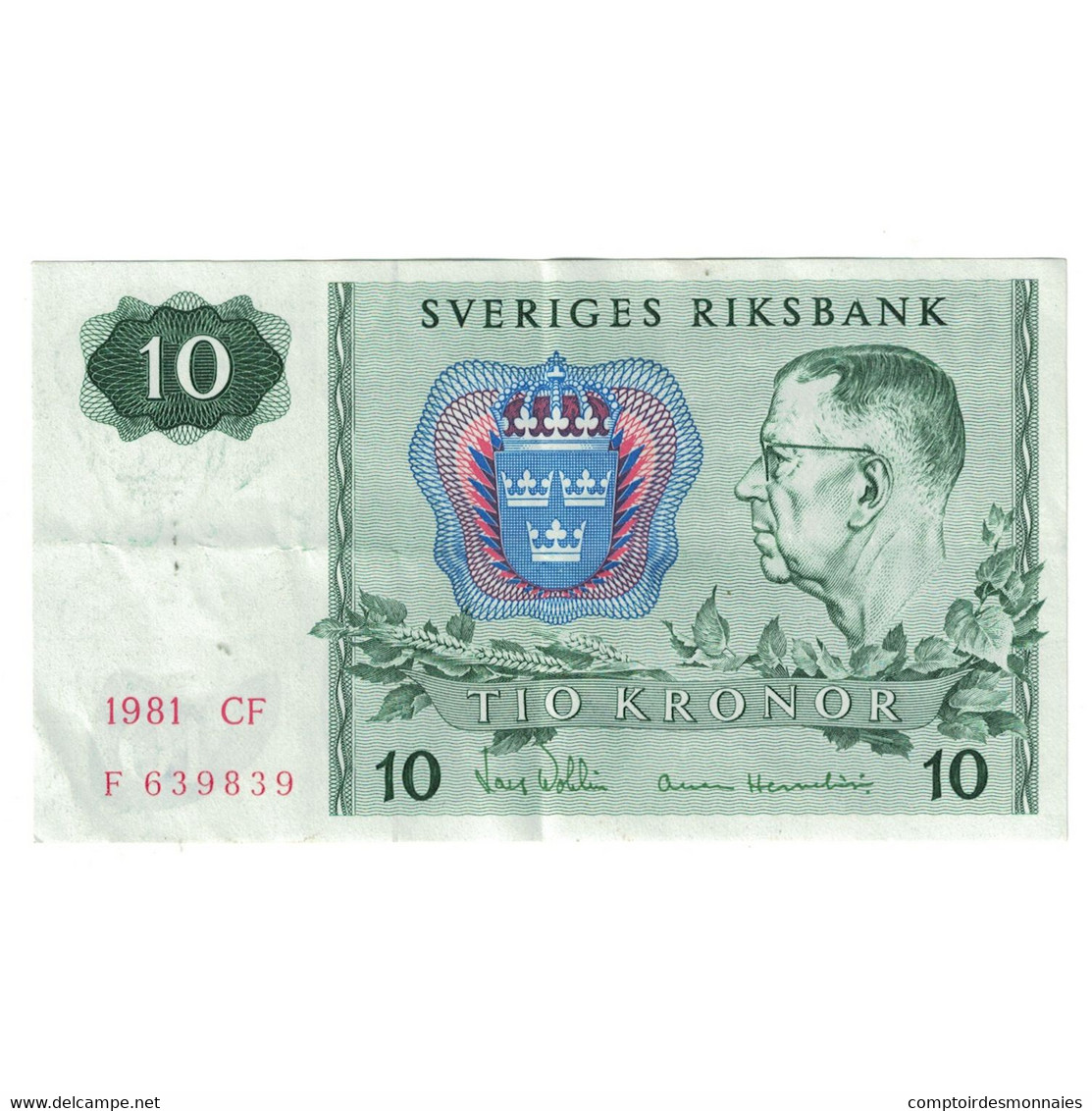 Billet, Suède, 10 Kronor, KM:52e, SUP - Svezia