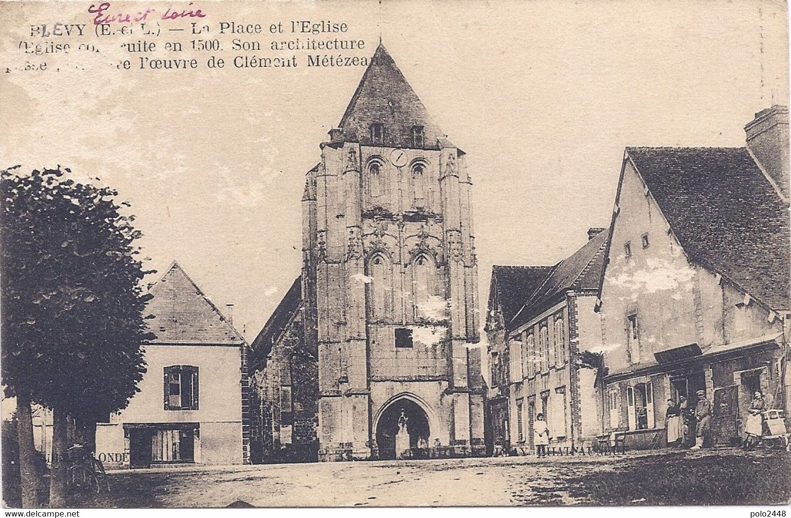 CPA -  Blévy - La Place De L'Eglise - Blévy