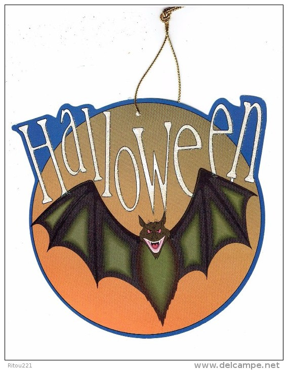 Grande Carte - HALLOWEEN - Chauve Souris - Rhodania 110207 - Paillettes - Halloween