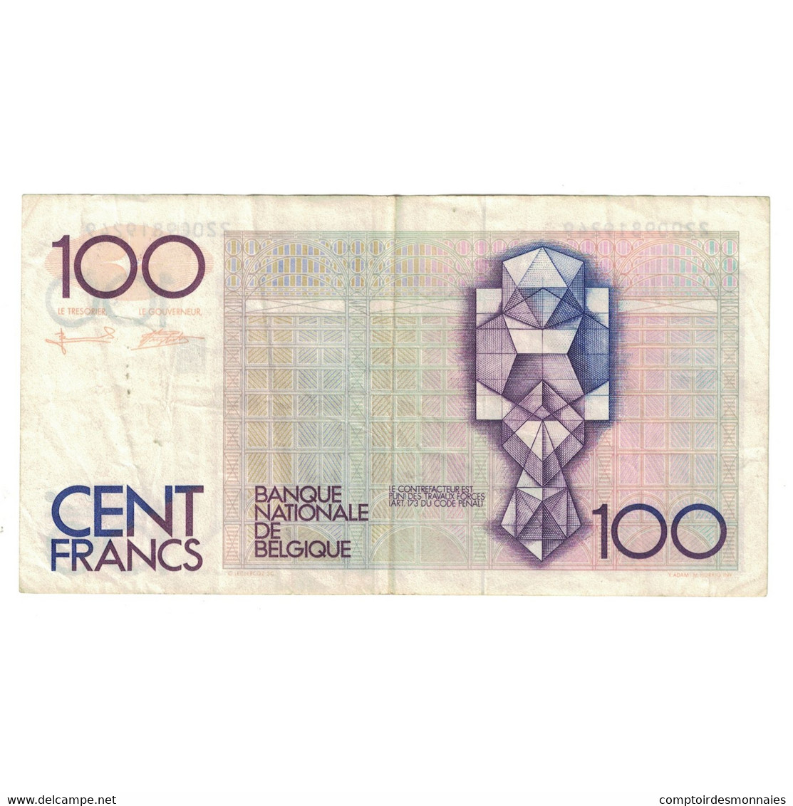 Billet, Belgique, 100 Francs, 1982-1994, KM:142a, TTB - 100 Francs