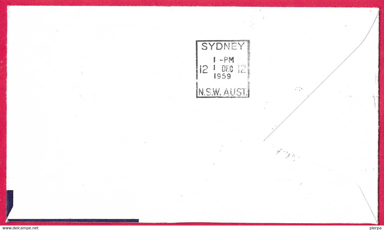 AUSTRALIA - FIRST FLIGHT TEALECTRA FROM AUCKLAND TO SIDNEY * 1.DE.59* ON OFFICIAL ENVELOPE - First Flight Covers