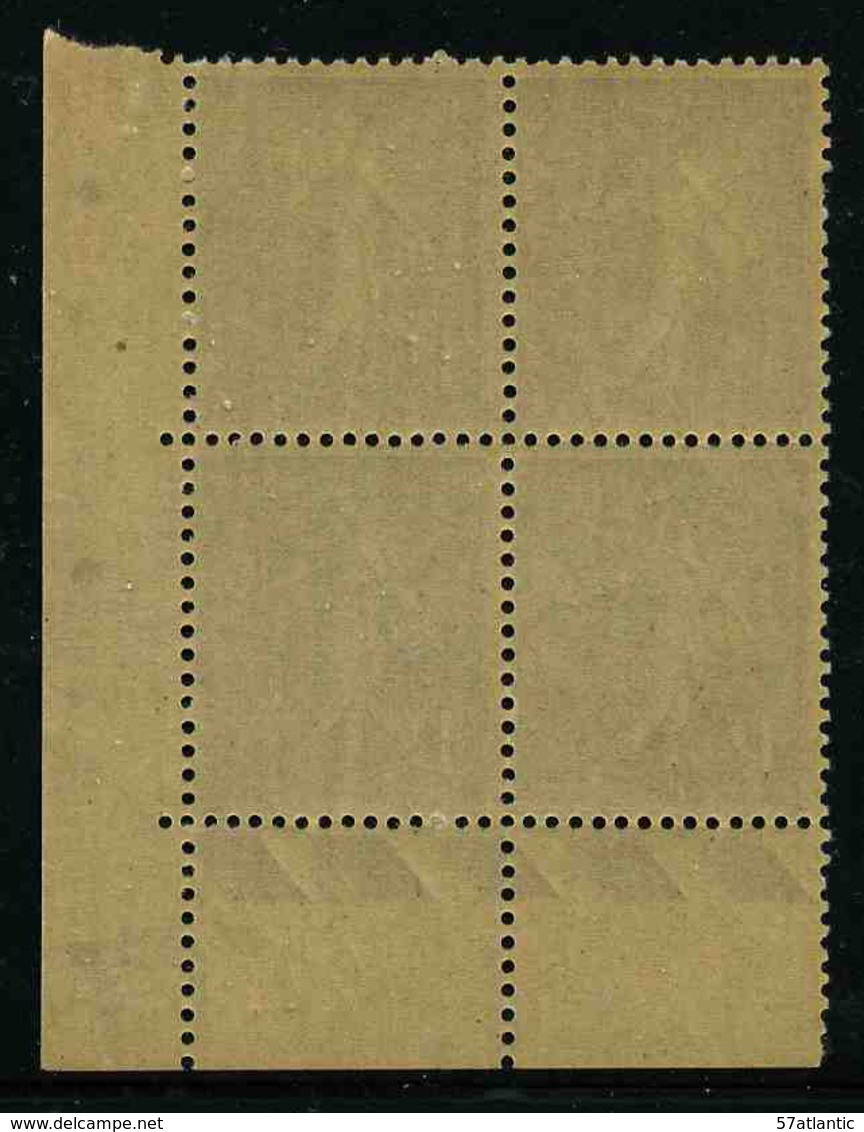 FRANCE - YT 205 ** - BLOC DE 4 TIMBRES NEUFS ** AVEC COIN DATE - ....-1929