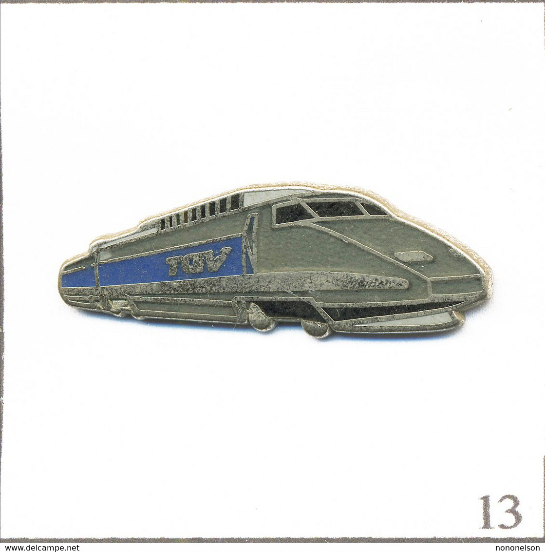 Pin's Transport - Train / SNCF - TGV Atlantique Gris - Version Chromée. Estampillé Ballard. Zamac. T909-013 - TGV