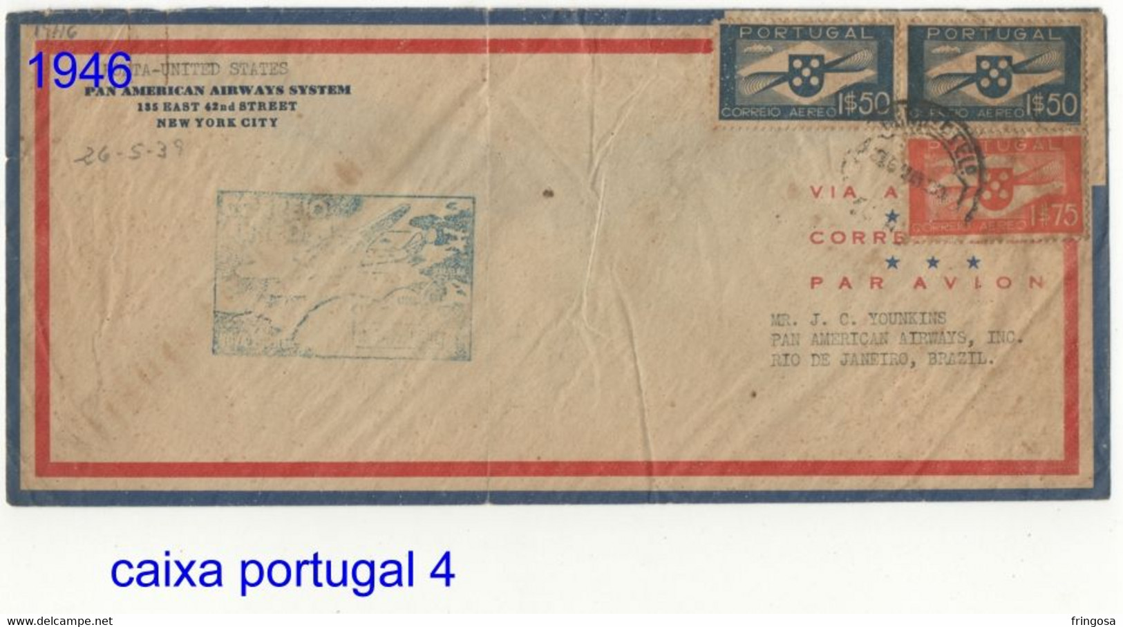 PORTUGAL CORREIO AÉREO/HORTA  1939 => NEW YORK - Briefe U. Dokumente