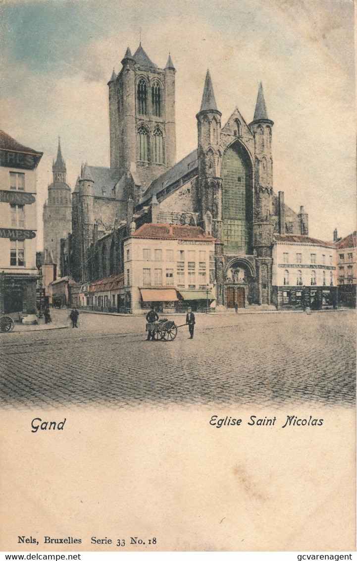 GENT  EGLISE SAINT NICOLAS     KLEUR         2 SCANS - Beveren-Waas