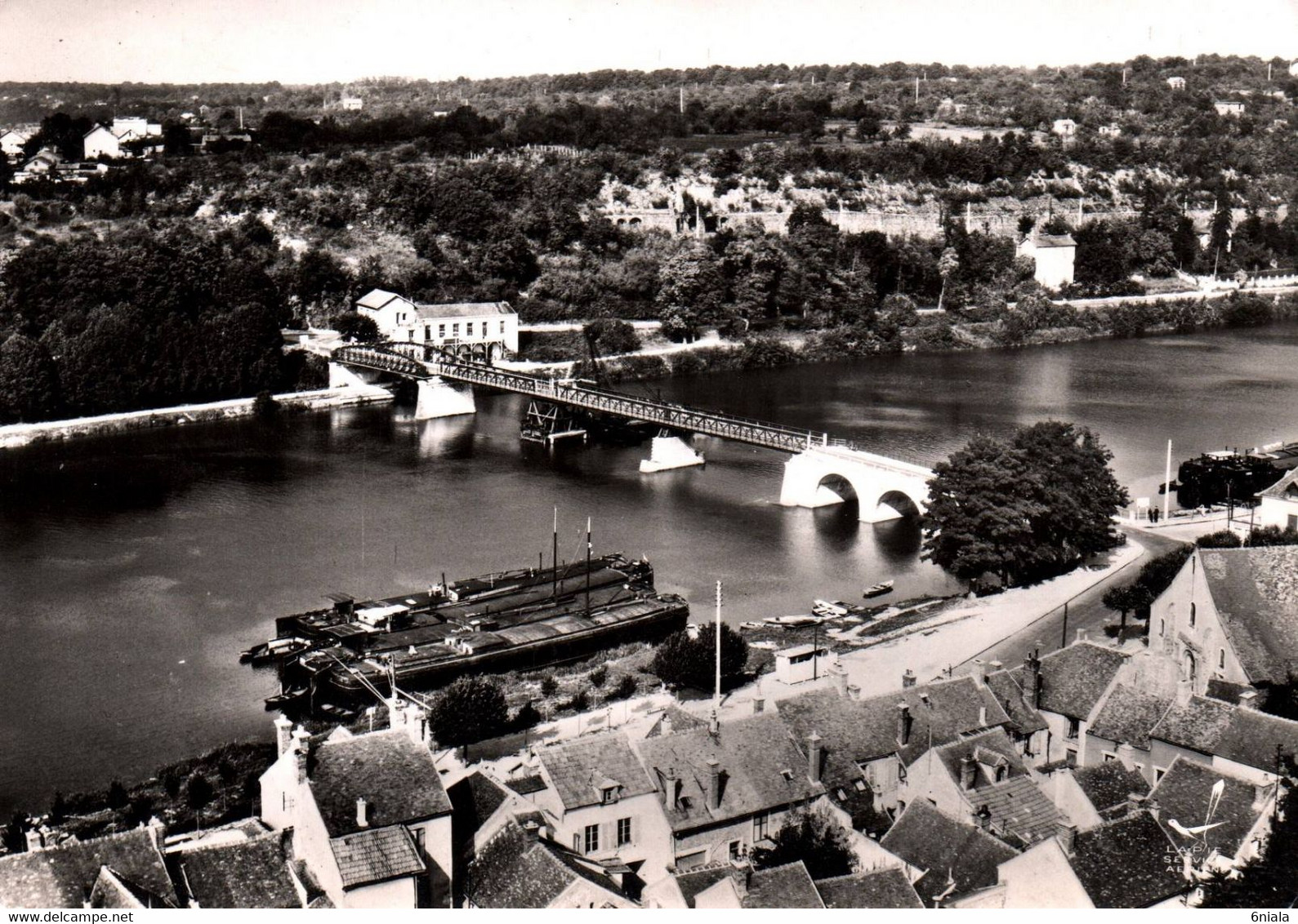 16395 SAINT MAMMES La Seine Et Le Pont, Vue Générale ( Péniches )   ( 2 Scans )  77 - Saint Mammes