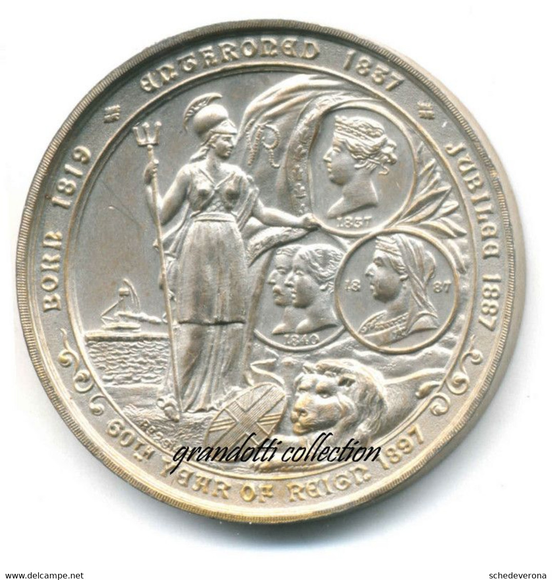 VICTORIA QUEEN DIAMOND JUBILEE 1897 MEDAGLIA 60 REGNO - Royaux/De Noblesse