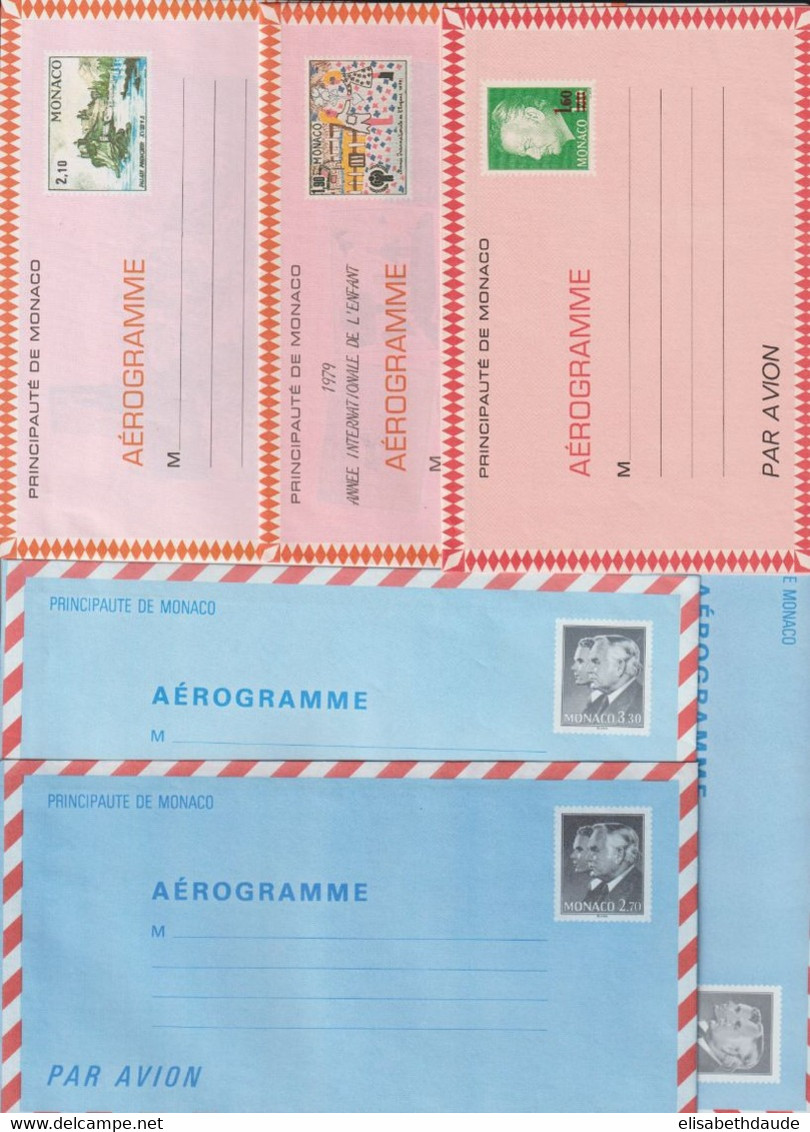 1976/1986 - MONACO - 6 ENTIERS AEROGRAMMES - YVERT N°502/507 NEUFS ! - Covers & Documents