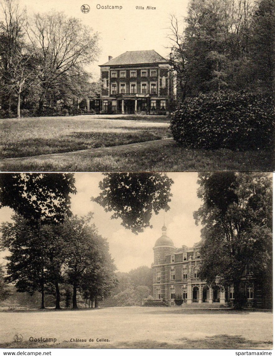 2 Prentbriefkaarten Oostkamp (Villa Alice - Kasteel Celles) (niet Verzonden) - Oostkamp