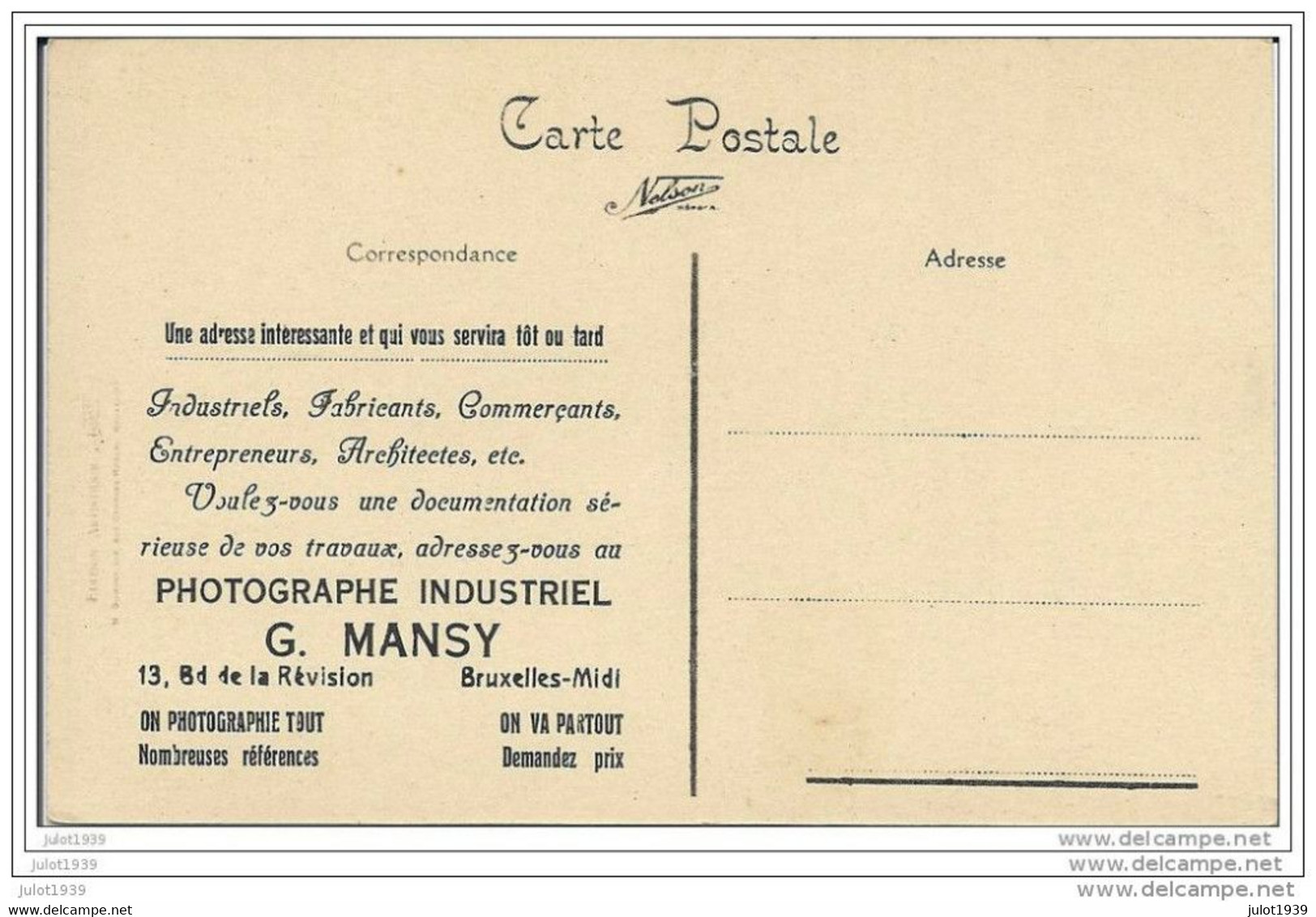 VIRTON ..--  Carmel .       PUB : G. MANSY , Photographe Industriel . Voir Verso . - Virton