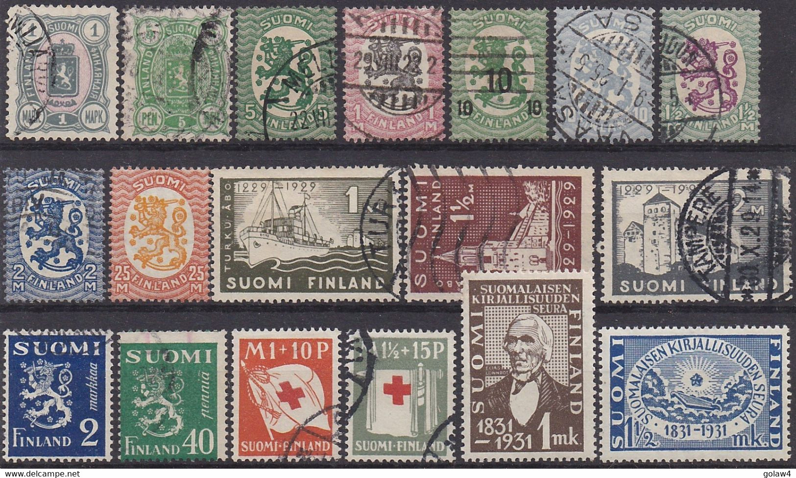 31218# FINLANDE LOT * Et Oblitérés Poste Aérienne ** Cote + 140 Euros - Collections