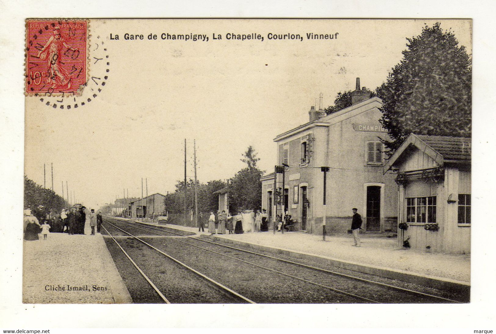 Cpa La Gare De CHAMPIGNY La Chapelle Courion Vinneuf - Champigny