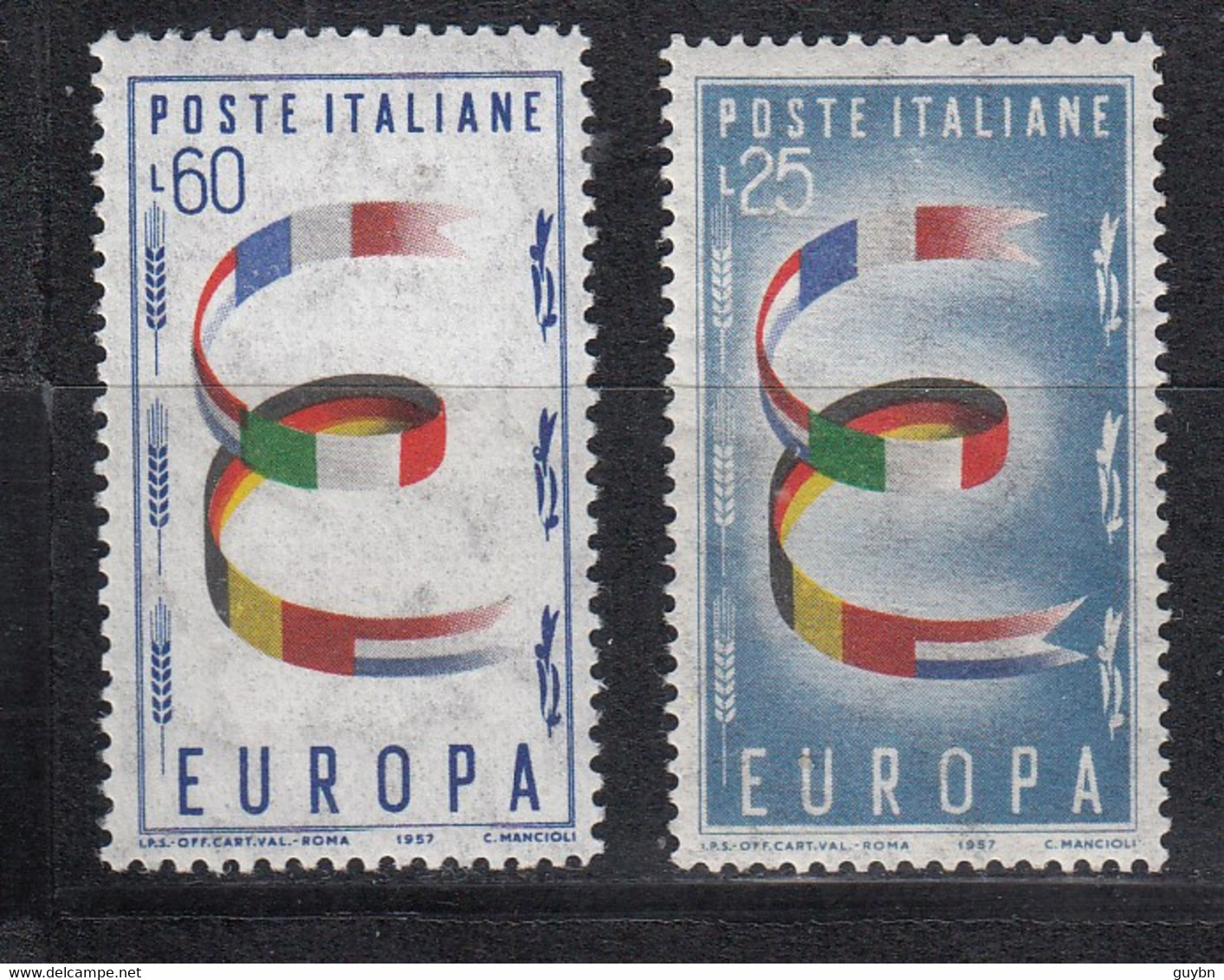 € Italie 744 / 745 ** .. Europa CEPT 1957 ..  MNH .. Cote 7.00 € - 1957
