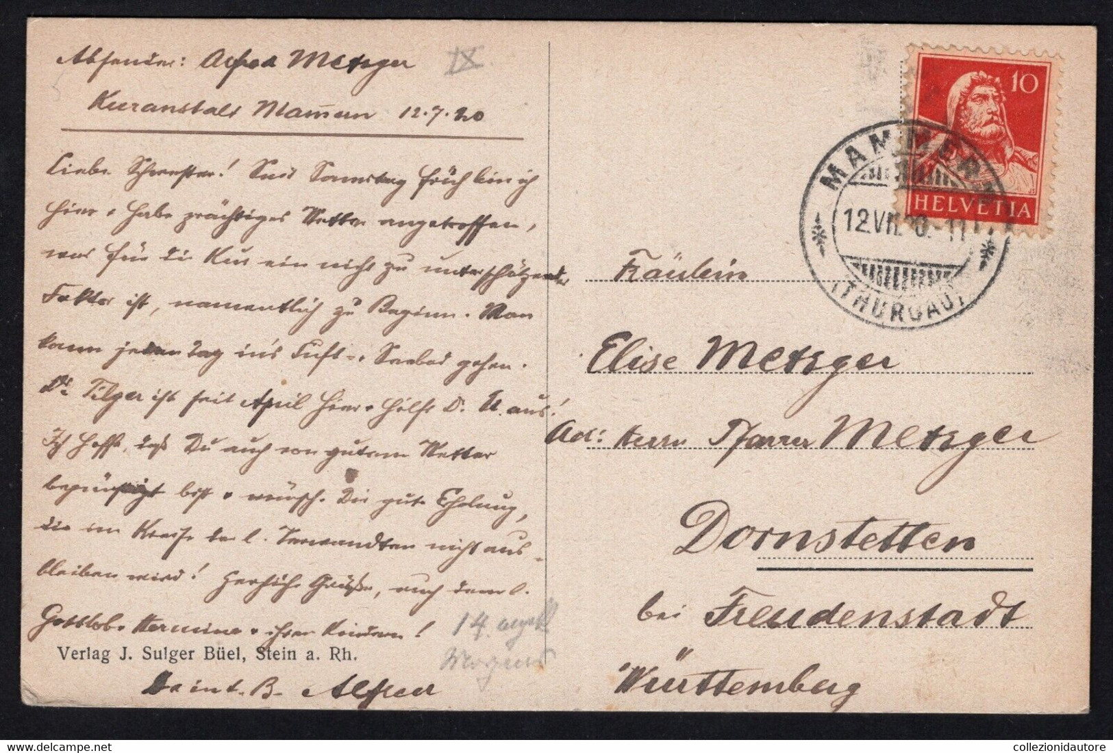 SWITZERLAND - MAMMERN - CARTOLINA FP SPEDITA NEL 1920 - Mammern