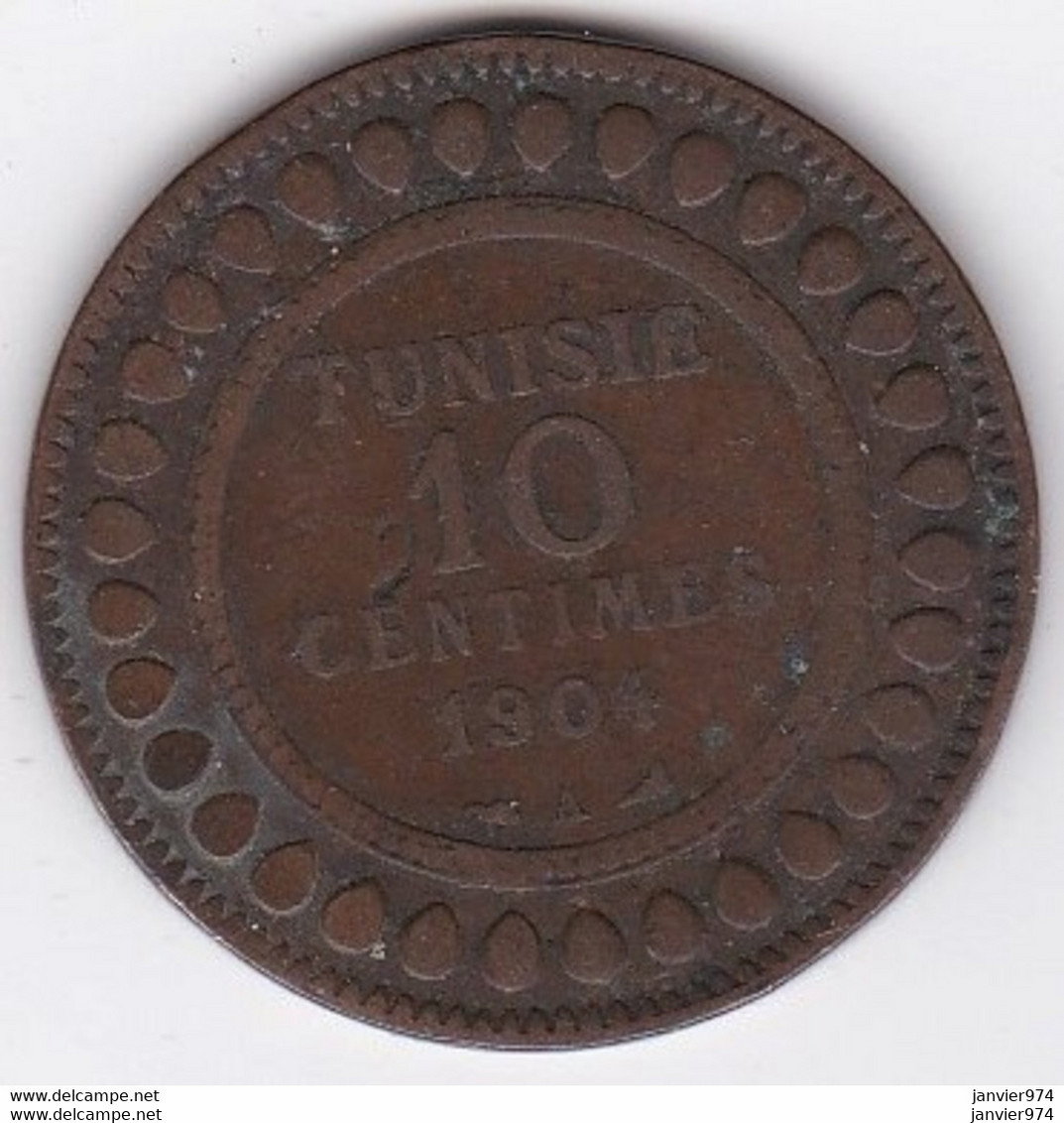 Tunisie Protectorat Français . 10 Centimes 1904 A , En Bronze, Lec# 99 - Tunisia