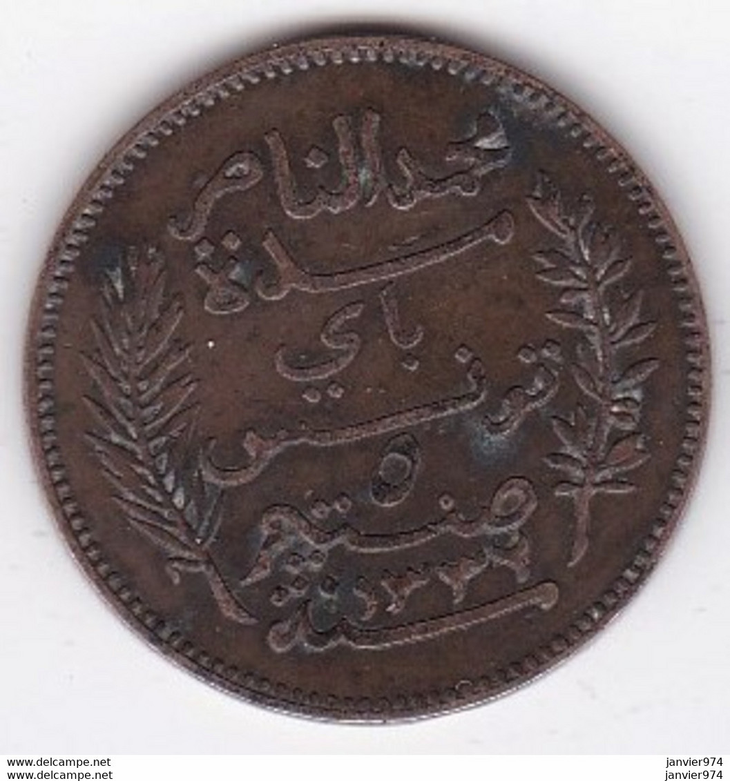 Tunisie Protectorat Français . 5 Centimes 1914 A , En Bronze, Lec# 79 - Tunisie