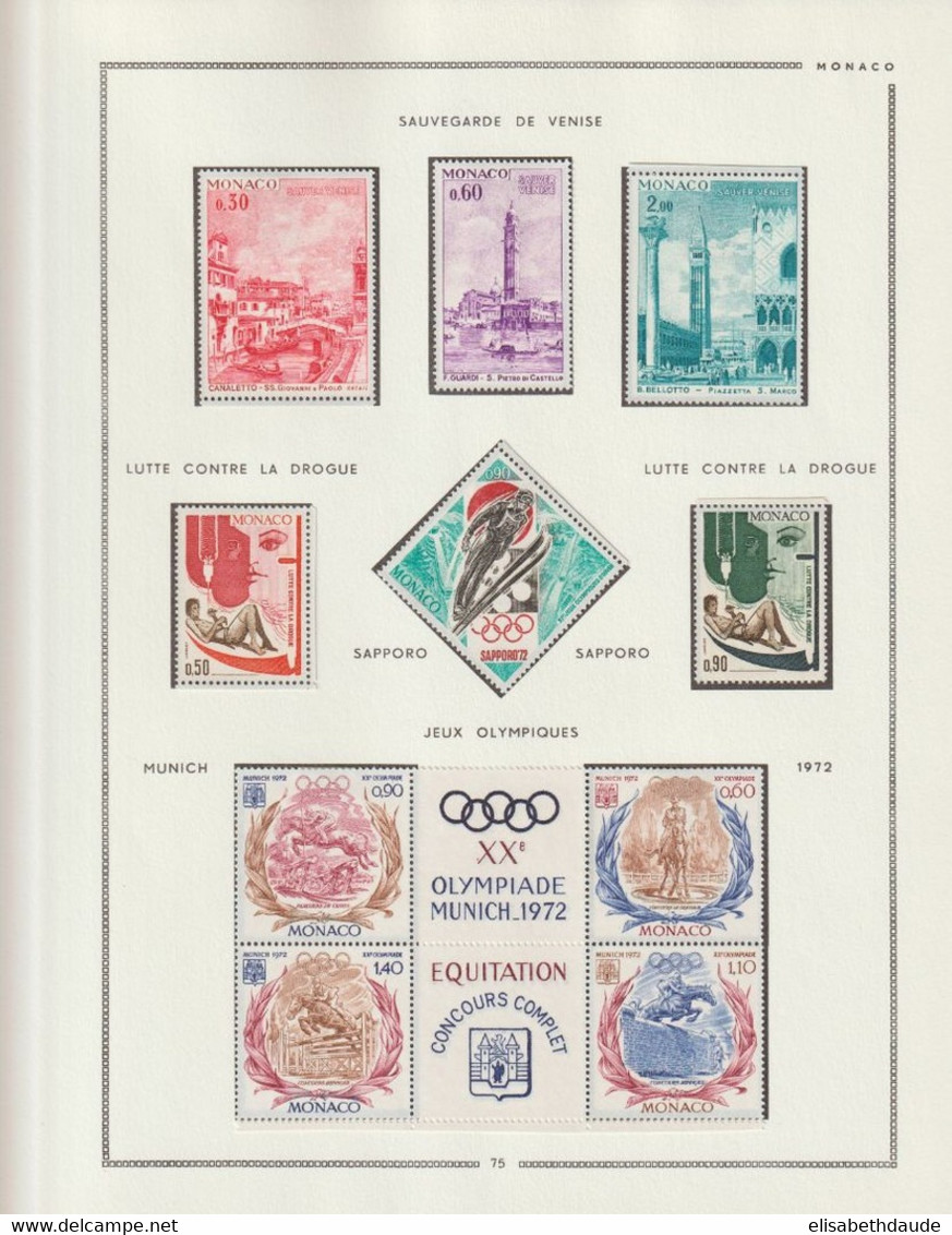 1961/1999 - MONACO - COLLECTION COMPLETE +BLOCS+POSTE AERIENNE+PREO.. ! 225 FEUILLES MOC ! **/* MNH/MLH -COTE > 5500 EUR - Verzamelingen & Reeksen