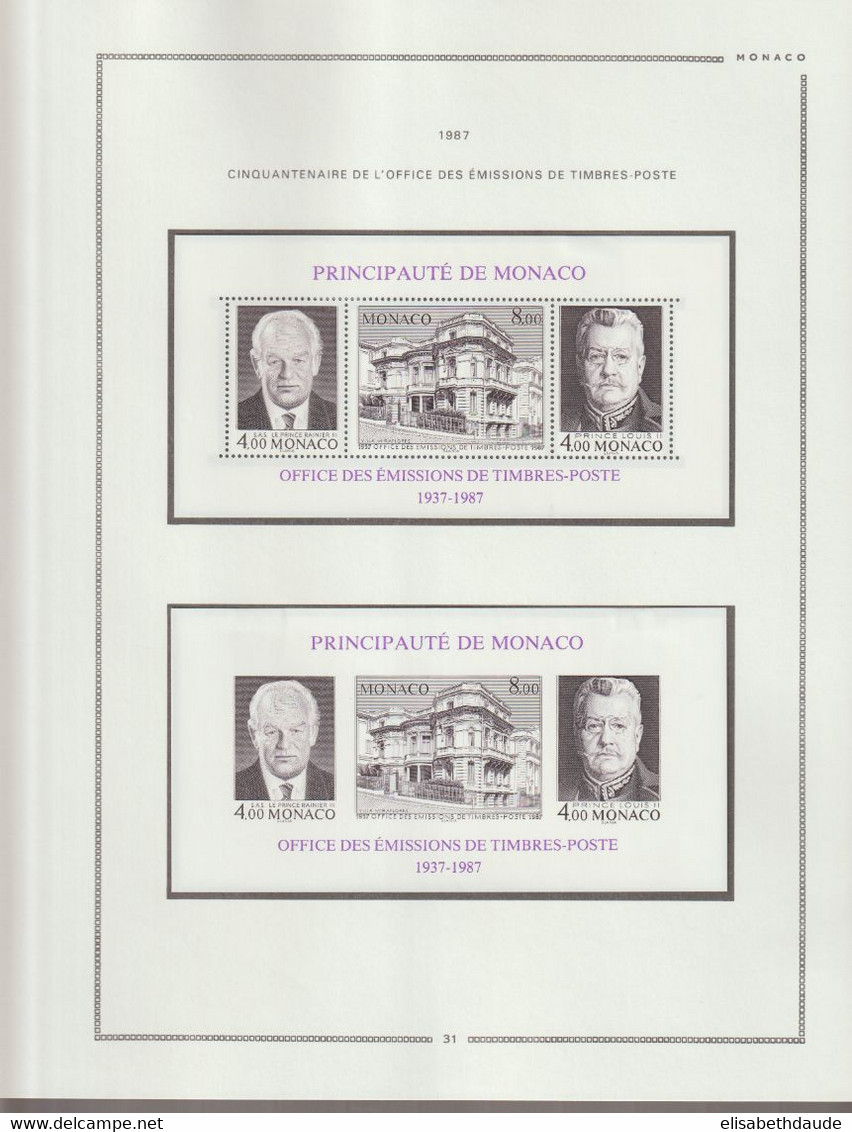 1961/1999 - MONACO - COLLECTION COMPLETE +BLOCS+POSTE AERIENNE+PREO.. ! 225 FEUILLES MOC ! **/* MNH/MLH -COTE > 5500 EUR