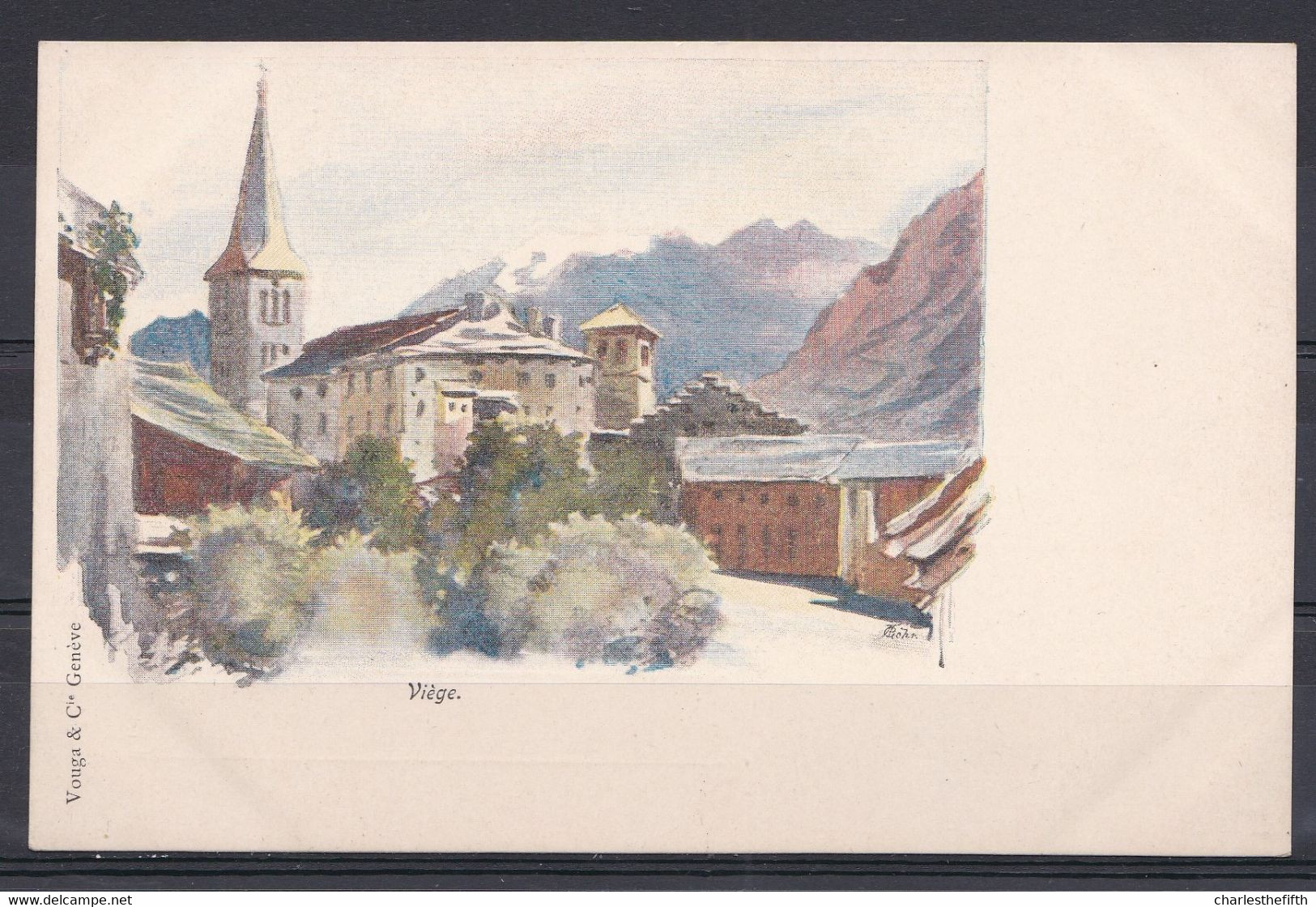 SUISSE - OLD PRECURSEUR CARTE LITHO * VIEGE * état Impeccable - Viège