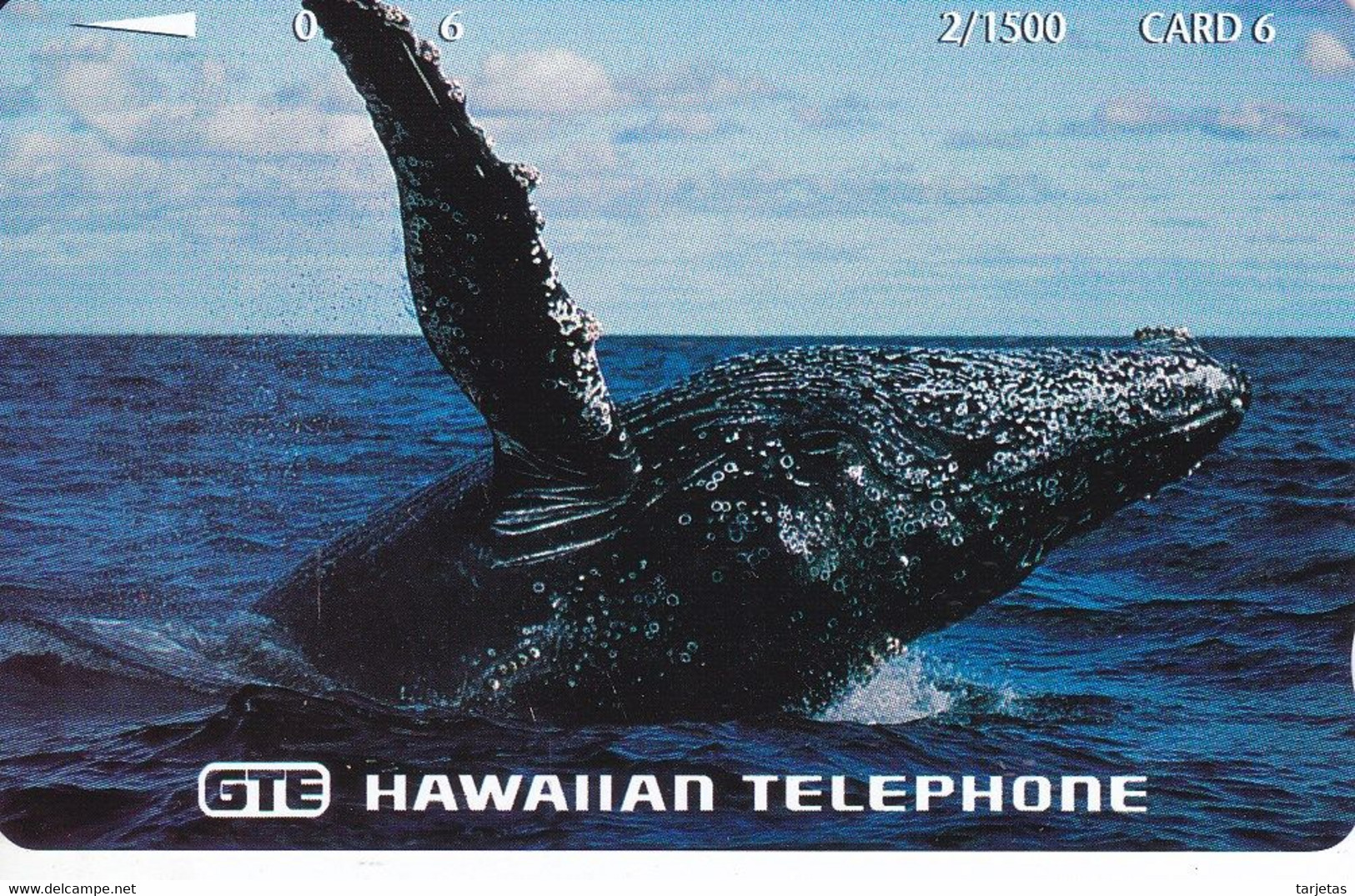 TARJETA DE HAWAII DE UNA BALLENA DE TIRADA 1500 (WHALE) NUEVA-MINT - Hawaï